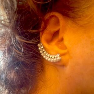 Paparazzi Silver and White Earrings